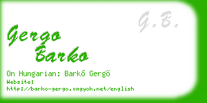 gergo barko business card