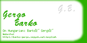 gergo barko business card